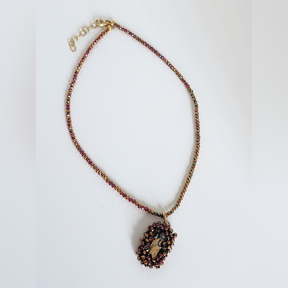 Rose Metalic Beaded Choker